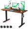 Win Up Time Stehpult, höhenverstellbar, 122 x 61 cm, ganzes Stück, Schreibtisch-Steh-Schreibtisch, elektrischer Stehpult, Sitz-zu-Steh-Schreibtisch für Heimbüro, Computertisch, rustikales Braun