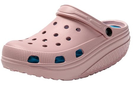 JOMIX Gesundheitsschuhe mit Massage Sandalen Damen Sommer Orthopädische Clogs Flach Berufsschuhe Medizinische Pantoletten (Rosa, 38-39 EU, SD9526)