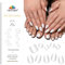 EBANKU Semi Cured Gel Nail Strips, 24PCS Gel Nail Stickers 28PCS Pedi Gel Nail Wraps Long Lasting- Easy to Apply & Remove for Salon-Quality Pedicure| White
