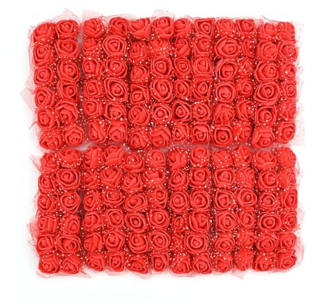 CavspkArt 144Pcs Artificial Flowers Fake Roses Realistic Flower Mini Foam for Accessories Bridal Hair Clips Headbands Dress Bridal Bouquets Crafts Home Decoration