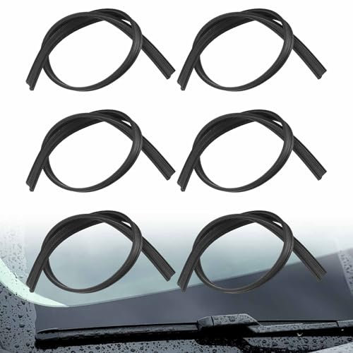 SJUNJIE 6 Piezas Goma Limpiaparabrisas Universal,Gomas de Recambio Para Limpiaparabrisas Cortables de 500 Mm,Limpiaparabrisas de Goma Adecuadas para La Mayoría de Los Modelos de AutomóViles