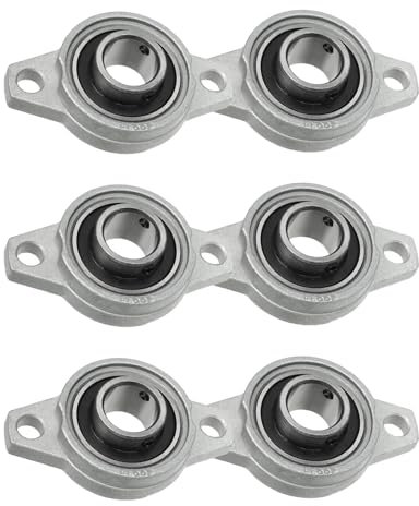 6 Stücke KFL000 Stehlager, Flanschlager 10mm Welle, Rhombische Selbstausrichtend Flanschlager Horizontale Zinklegierung Kugellager Lagerblock Durchmesser für Achse Welle Maschine 3D Drucker 0.39’’