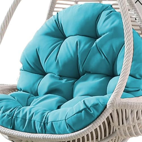 Sitzkissen für Hängekörbe, Schaukelstuhl, Liegestuhl, Rattan, Gartensofa, dickes Sitzkissen zum Aufhängen, Terrassenkorb, Rückenpolster ohne Hängematten, Blau