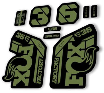 Fork Replacement Decal Sticker Compatibale for Fox 36 2021 E Bike Series Olive (Glossy)