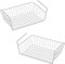 Spetebo Unterregal Hängekorb aus Metall 40 x 26 cm 2er Set - weiß - Aufbewahrungskorb zum Einhängen an Regalböden - Drahtkorb Organizer Korb für Regal Schrank Küche Büro
