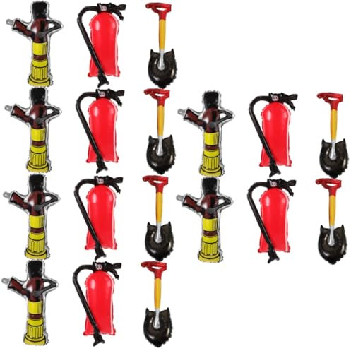 Tofficu 3sätze Feuerwehr-themenluftballons Teiliges Mit Feuerlöscher Schaufel Und Hydrant Für Feuerwehr-partys Und Geburtstagsfeiern Von Feuerwehrleuten Robuste Aluminiumfolie Deko