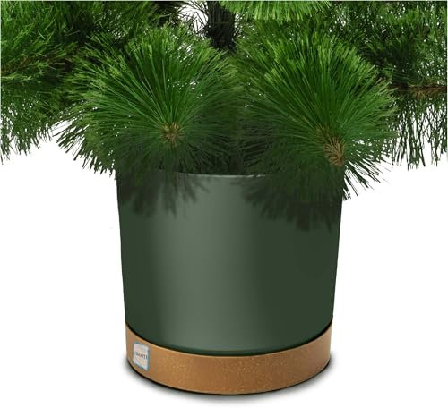EDANTI Weihnachtsbaumständer Christbaumständer Kunststoff Tannenbaumständer Topf für Weihnachtsbaum (Grün, 39 cm)