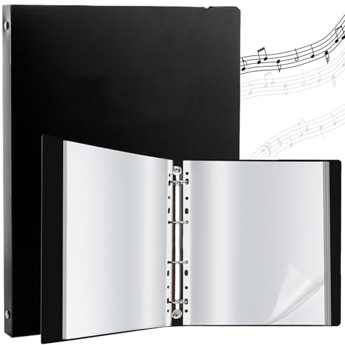 iGolife A4 Notenmappe, Notenmappe für Notenblätter 70 Fächer/140 Seiten Präsentationsmappe A4 Registermappen Music Sheet Chormappe, Schwarz