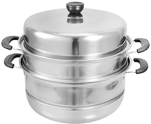 Cabilock Vaporera Doméstica De Acero Inoxidable 3 Niveles Cocinar Al Vapor y Más