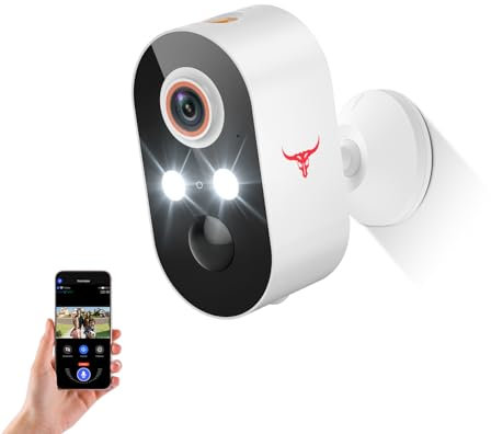 BoldHero 1080p Wireless Security Camera, 2.4GHz Wi-Fi, Cloud Storage, Color Night Vision, AI Human Detection, PIR Motion Detection, 2-Way Talk, Outdoor Surveillance Bullet Cam (1 Pack)