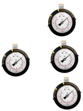 BESPORTBLE 4 Stück Manometer Für Schwimmbäder Spender Pooldruckmessgerät Für Zu Hause Gewichte Tank Flüssig Klopfen Vakuum Aquarium Pool-Manometer Über Hoch Pumpe Netz Bausatz Edelstahl Weiß