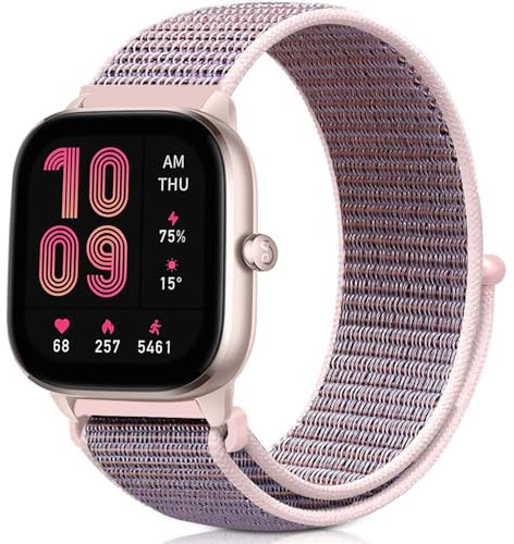 VELULYX cinturino elastica nylon compatibile con Amazfit GTS 4/GTS 4 Mini/GTS 3/GTS 2/GTS 2 Mini/GTS 2e/GTS, cinturino elastica da 20 mm per Amazfit Bip 3/Bip 3 Pro/Bip U/Bip U Pro/Bip S/Bip S Lite