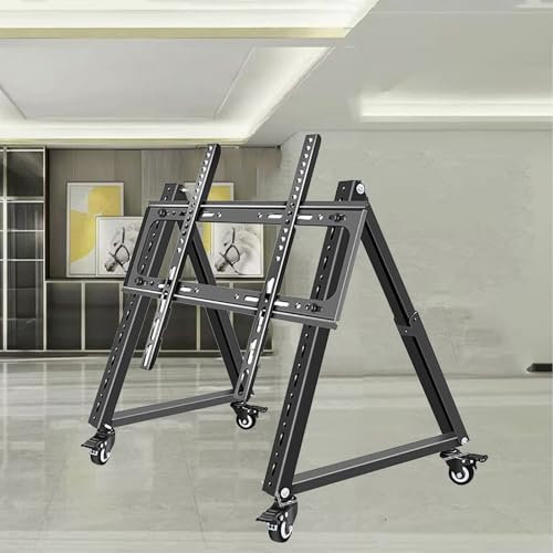 GUODDM Rollender TV Halterungsständer, niedriger Monitorwagen mit Rädern, um 40° - 70° Verstellbarer Betrachtungswinkel, TV-Ständer, für 32-70 Zoll Flachbildfernseher mit gebogenem Bildschirm