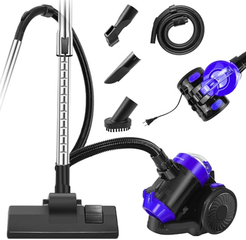 Banas Bagless Cylinder Vacuum Cleaner, 1000W Vacuum Cleaner, Bagless Vacuum Cleaners, 3 in 1 Powerful Cleaner Carpet Cleaner with 4 Brush Head for Hardfloor, Carpet & Car