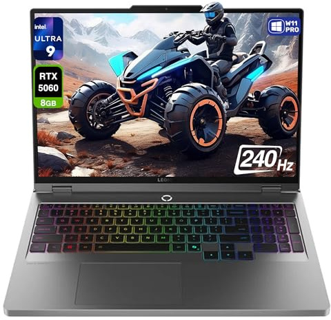 Lenovo Legion 5i Gaming Laptop, Intel Ultra 9-275HX, RAM DDR5 da 32 GB, SSD PCIe da 1 TB, display WQXGA (2560 x 1600), Nvidia G-Force RTX 5060, tastiera retroilluminata RGB a 24 zone, W11 Pro, grigio