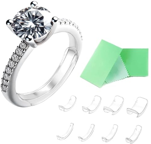 WERIGONI Juego de Ajustadores de Anillos Ocultos de 8 piezas, Puede Usarse como Reductor de Diámetro de Anillos y Tope de Anillos de Silicona