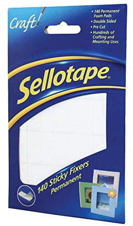 Sellotape Sticky Fixers Double-sided 12x25mm 140 Pads Ref 1445422 [Pack of 6]