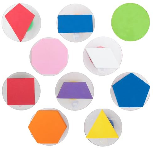 READY 2 LEARN Giant Stampers - Geometrische Formen - Ausgefüllt - 10er Set - Leicht zu haltende Schaumstoffstempel für Kinder