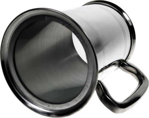 Un Pint allineato Peltro Boccale con base in vetro