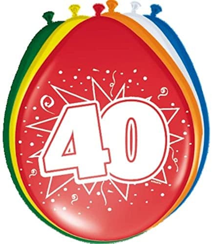 Folat 08240 - Zahlenballons/Ballon mit Zahl 40-12 / 30 cm - 8 STK.