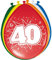 Folat 08240 - Zahlenballons/Ballon mit Zahl 40-12 / 30 cm - 8 STK.