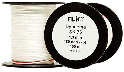 elliot 1012165 Dyneema-Drachenschnur, 130 daN 100 m 12-fach geflochten, 1,1 mm