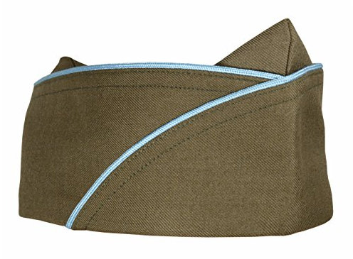 WW2 US Army American Military Infantry Übersee Garrison Side Cap – Enlist Man Gr. Medium, grün