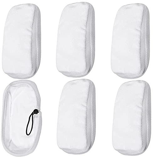 SPARES2GO Hard Floor Cleaning Cloth Pads Compatible with Bissell 1005E 90T1E 90Y5 Steam Cleaner Mop (Pack of 6)