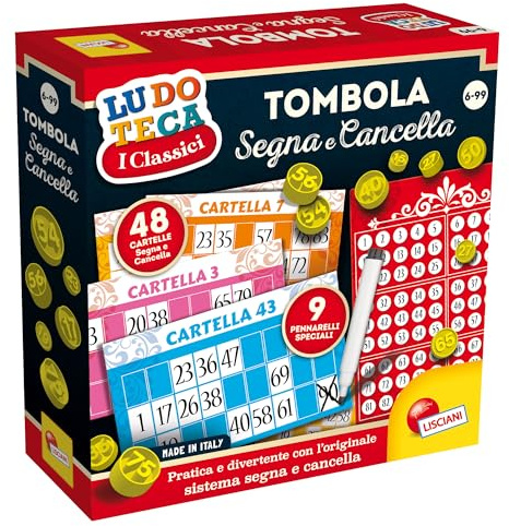Liscianigiochi 56996 - Ludoteca Tombola Schilder und Löschen, Mehrfarbig, 6 Jahre +