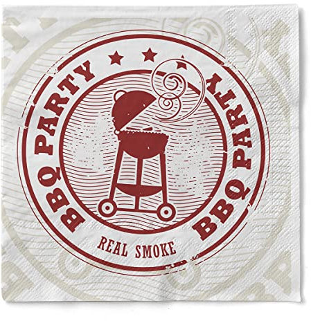 Sovie HORECA Serviette BBQ | Tissue-Servietten 33x33 cm | saugstarke und hochwertige Einweg-Servietten | ideal für Ihre Grillparty | 100 Stück | Braun