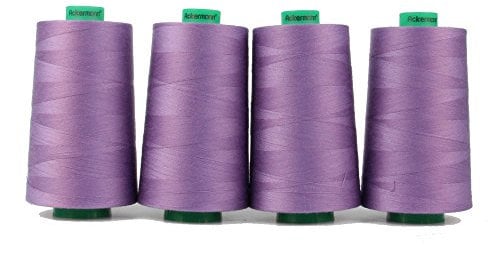 ACKERMANN 4X 5.000m UNIVERSAL NÄHGARN, Stärke 120, Qualitätsgarn, Overlock Garn, Garn für Overlock-Nähmaschinen (7221 Lila)