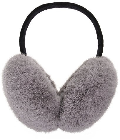 ZLYC Hiver Mignon Pliables Cache Fausse fourrure Oreilles pour Femmes(Gris),Taille Unique
