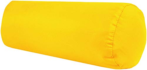 Bestlivings Nackenrolle 10x25cm (BxL) Bezug in der Farbe Gelb, in vielen vers. Farben