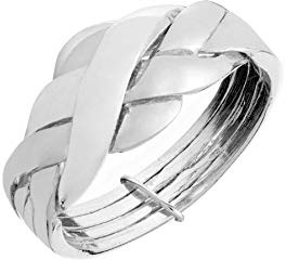 Silverly Bagues Puzzle pour Femmes en Argent Sterling | Bague en Argent Sterling 925 | Bague de Promesse Multi-Bande Tressée pour Homme | Alliance pour Femme | Alliances Turques