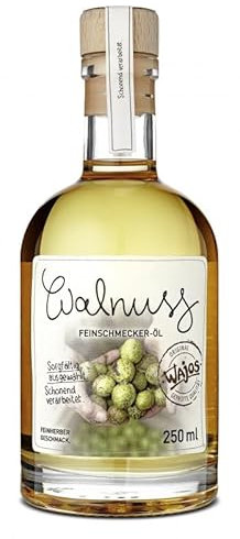 Wajos Walnuss Feinschmecker Öl 250ml, vegan, geröstet – Walnussöl zum Kochen, Öl, Essig & Dressings