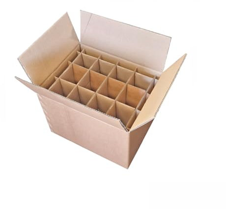 Cardboard Bottle Boxes with Dividers - Box Home Brew Wine Beer Cider 6/12 Bottles (12 Bottle, 5)