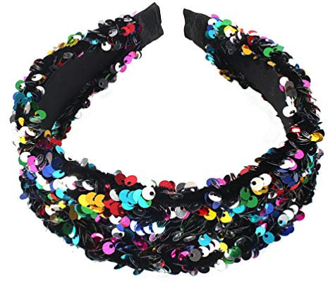 per Capelli con paillettes Cerchietto bombato imbottito per Capelli per Ragazze e Donne