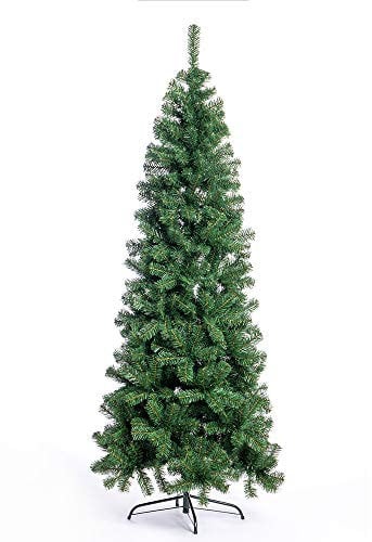 Nataland Albero di Natale Artificiale Verde Slim Modello Avert Altezza 210 Cm, Abete Super Folto con Effetto Realistico e Rami Con Aghi Anticaduta