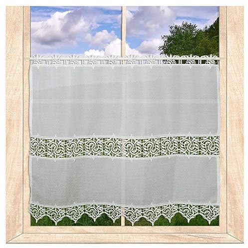 atelier alles-Spitze Zeitlose weiße Landhausgardine Leona HxB 65x112 cm