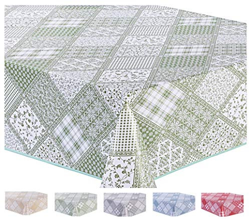 Wachstuch Tischdecke Abwaschbar Eckig 140 x 240 cm Salbeigrün