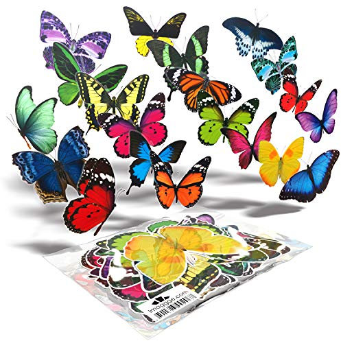 Imaggge.com - 20x - Papillons - Autocollants électrostatiques repositionnables - Contre impacts et collisions d'oiseaux aux vitres des fenêtres - Impression haute résolution - Waterproof