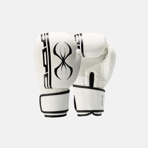 STING Boxhandschuhe Armaplus Weiß/Schwarz - Moderne Boxhandschuhe für Boxen Kickboxen Sparring Muay Thai (12oz)