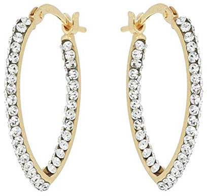 DelPia, Damen-Ohrringe, V-Form, Gold, mit Kristallen (35mm)