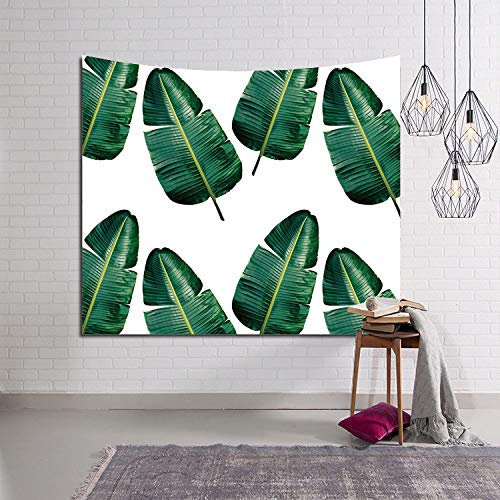 Tropical Jungle Tapisserie Green Plant Leaves Tapisserie Wandbehang, Druck Stoff Wandbehang Für Schlafzimmer Wohnzimmer Wohnheim Wohnkultur