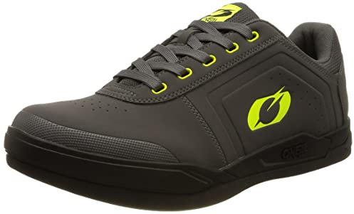 O'NEAL | Mountainbike-Schuhe | MTB Downhill Freeride | Vegan | SPD-Pedalplatten-kompatibel, Oberseite: haltbares und leichtes PU, atmungsaktiv | Pinned SPD V.22 Shoe | Erwachsene | Grau Neon-Gelb | 46