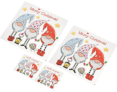 EXCEART 4 Stück Weihnachten Bügelbilder Wichtel Wärmeübertragungen Aufbügler Applikationen für Jacken, T-Shirts, Jeans, Kissen, Rucksäcke, Kleidungsdekoration