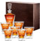 Maverton 950 ml Whiskey Karaffe + 6er Whiskygläser Set mit Gravur - Whisky Dekanter - luxuriöses Design - Kristallglas - für Männer zum Geburtstag - Schnurrbart