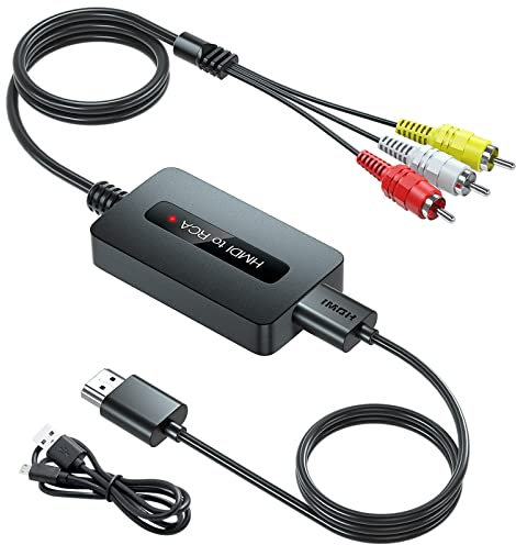 Câble Convertisseur HDMI vers RCA avec Adaptateur - Composite AV CVBS In/Out pour Appareils Compatibles