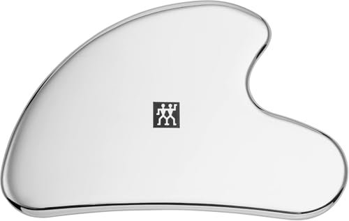 ZWILLING Masseur facial (Gua Sha, traitement du visage pour la régénération et la vitalité, effet détox, refroidissement), acier inoxydable, Premium, argent