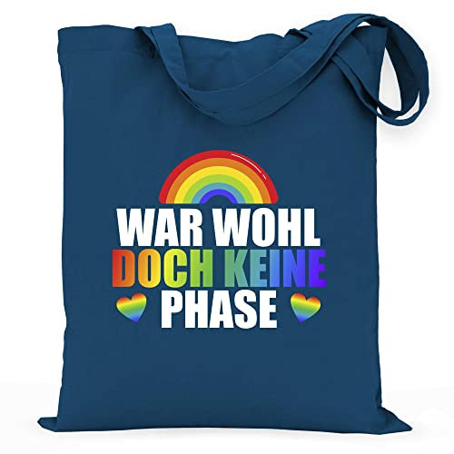 wowshirt Stoffbeutel Jutebeutel War Wohl Doch Keine Phase Regenbogen LGBT LGBTQ Schwul, Farbe:Petrol